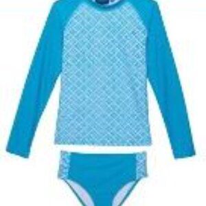 SALE Cabana Life Girls Rash guard Long Sleeve Top and Bikini Bottoms Brand NEW